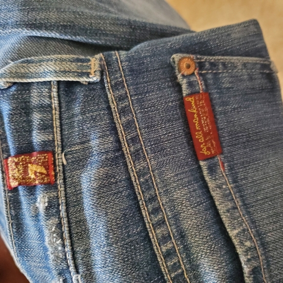 7 for all Mankind distressed straight leg jeans - Picture 11 of 15